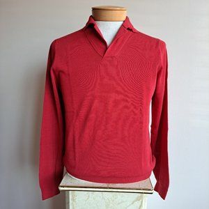 NEW Men's Zanone Italian 100% Cotton V-Neck Red Shirt Sweater Size 48 / S